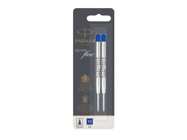 Parker 1950373, Blå, Medium, Blå, Silver, Kulspetspenna, Blåsa, 2 styck