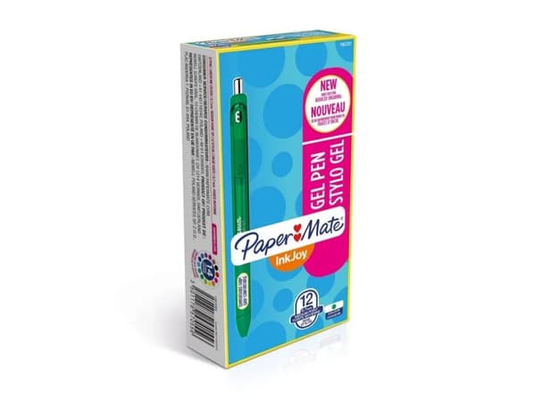 Papermate Injoy Gel, Indragbar gelpenna, Grön, Grön, Transparent, Rund, Ambidextrous, Medium