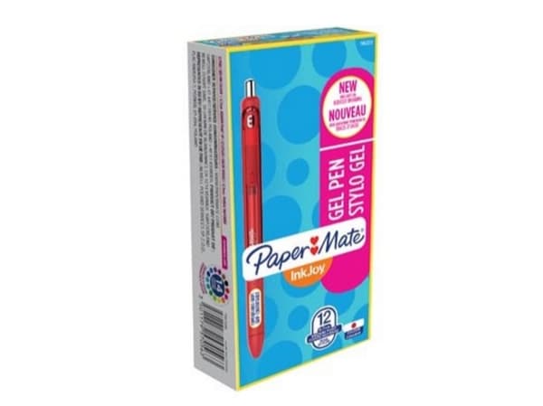 Papermate InkJoy Gel, Indragbar gelpenna, Röd, Röd, Transparent, Rund, Ambidextrous, Medium