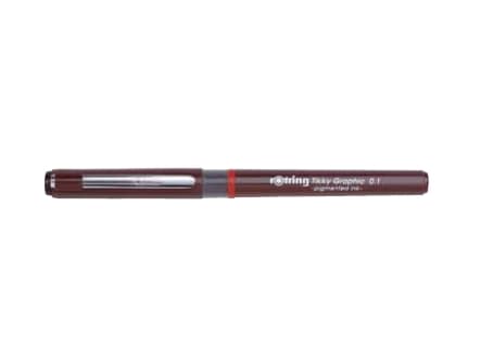 Rotring 1904752, Gelépenn med hette, Sort, Burgunder, 0,2 mm