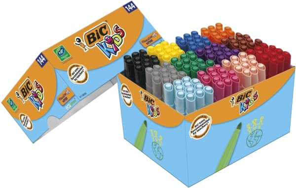 BIC Kids Visacolor XL färgpennor - med extra bred spets - ass. färger - (144 st.)