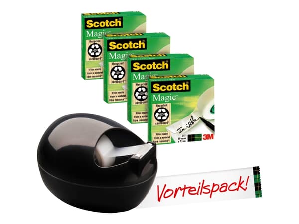 Scotch Magic C36-B-EU - Dispenser med kontortape - skrivebord - 19 mm x 33 m - svart