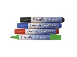 Ballograf Friendly Flipchart - Markør - ikke-permanent - for flippover - assorterte farger - vannbasert blekk - fin (en pakke 4)