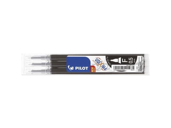 Pilot FriXion, Musta, Keskikokoinen, Musta, Metalli, 0,5 mm, 0,25 mm