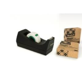 Scotch C38 + Scotch Magic 900 Greener Choice - Dispenser med kontortape (3 ruller) - skrivebord - 19 mm x 33 m - svart dispenser