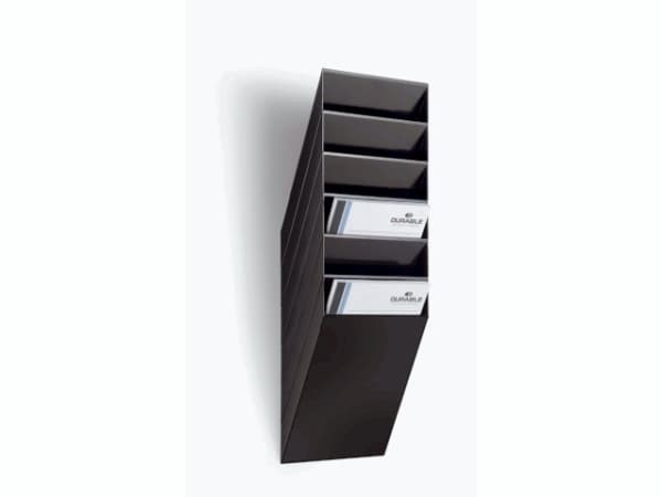 DURABLE FLEXIBOXX - Bokhållare - väggmonterbar - 6 utrymmen - för A4 - svart