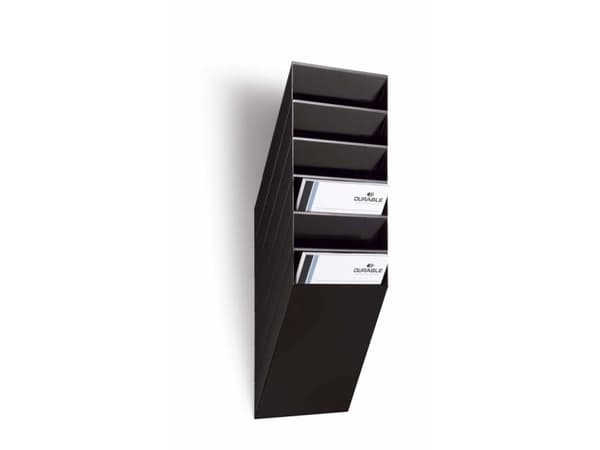 DURABLE FLEXIBOXX - Bokhållare - väggmonterbar - 6 utrymmen - för A4 - svart