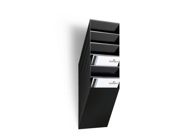 DURABLE FLEXIBOXX - Bokhållare - väggmonterbar - 6 utrymmen - för A4 - svart