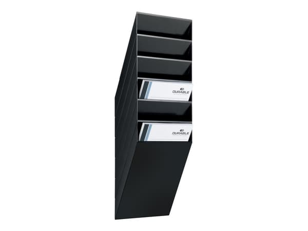 DURABLE FLEXIBOXX - Bokhållare - väggmonterbar - 6 utrymmen - för A4 - svart