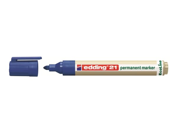 edding EcoLine 21 - Markør - permanent - for glass, metall, plast - blå - 1.5-3 mm