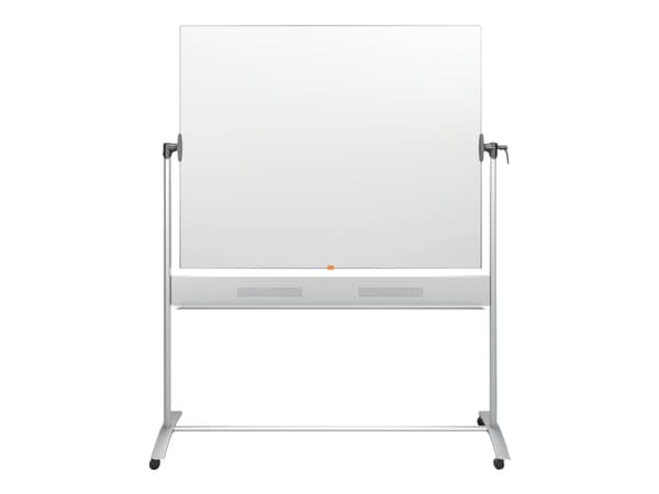 Whiteboardtavle Nobo Mobile 150x120cm gulvmodel lakeret, stål, magnetisk, dobbeltsidet, vendbar