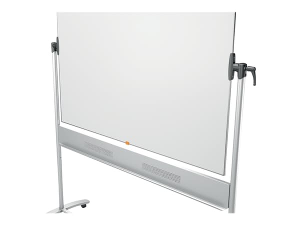 Whiteboardtavle Nobo Mobile 150x120cm gulvmodel lakeret, stål, magnetisk, dobbeltsidet, vendbar