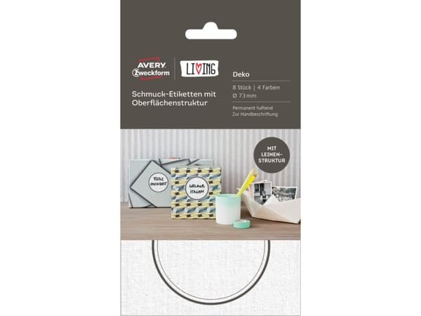 Avery 62019, Vit, Circel, papper, 7,3 cm, 8 styck, 2 styck