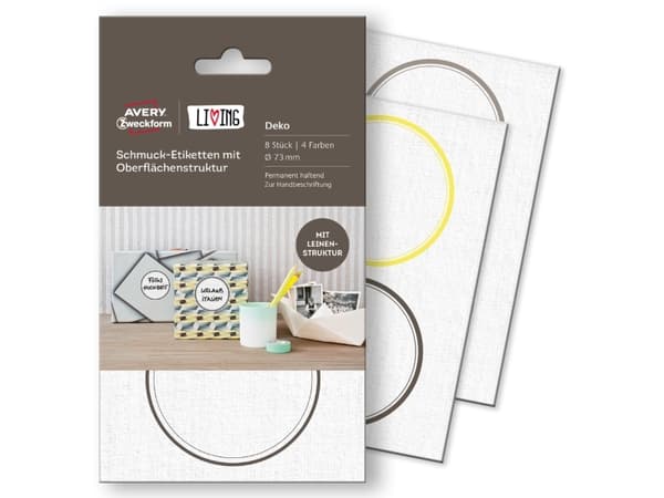 Avery 62019, Vit, Circel, papper, 7,3 cm, 8 styck, 2 styck