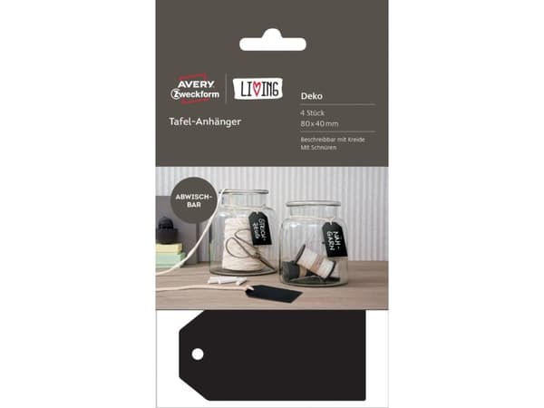 Avery 62023, Musta, Kartonki, 8 cm, 40 mm, 4 kpl