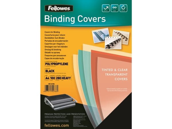 Plastomslag Fellowes A4 240mic svart PP (100 st.)
