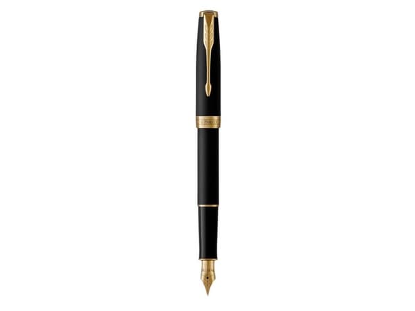Parker 1931517, Svart, Guld, Blå, Guld, Lack, Rund spets, Guldpläterad stål, Medium