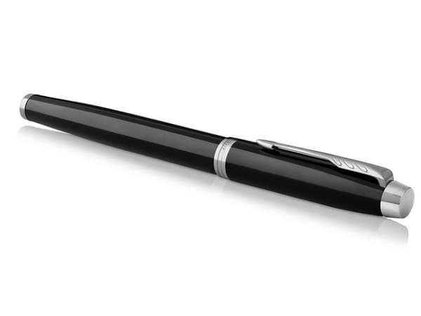 Parker IM, Svart, Krom, Påfyllning med bläckpatronssystem, Blå, Gjuten aluminium, mässing, Metall, Rund spets, Rostfritt stål
