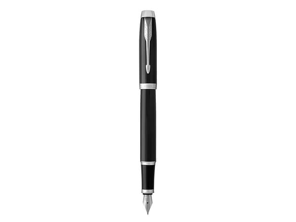 Parker IM, Svart, Krom, Påfyllning med bläckpatronssystem, Blå, Gjuten aluminium, mässing, Metall, Rund spets, Rostfritt stål