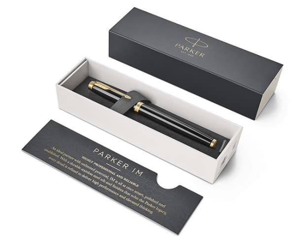 Parker IM, Stiftpenna, Svart, Guld, Svart, mässing, Lack, Fin