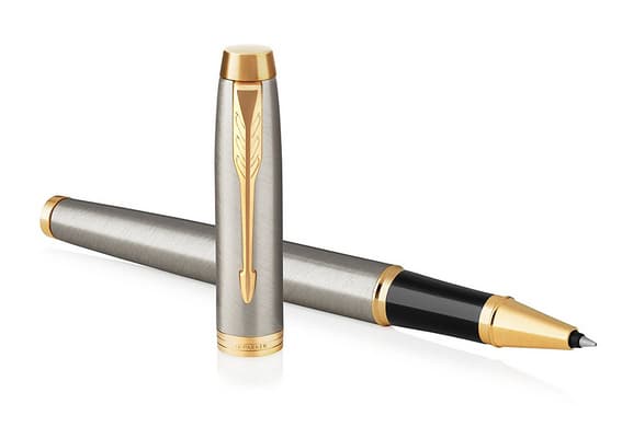 Parker IM, Stiftpenna, Svart, Guld, Grå, Svart, mässing, Metall, Guld, Lack, Fin