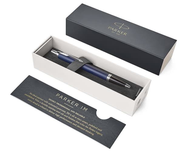 Parker IM, Klämma, Fastklämbar, indragbar kulspetspenna, Påfyllnadsbar, Blå, 1 styck