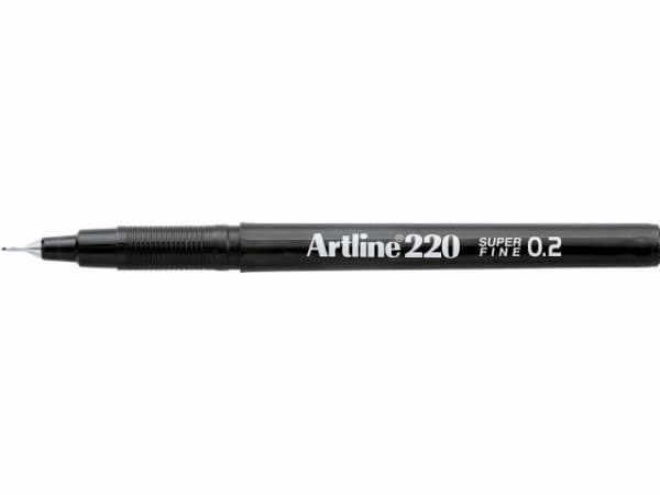 Fineliner Artline EK220 0,2mm sort - (12 stk.)