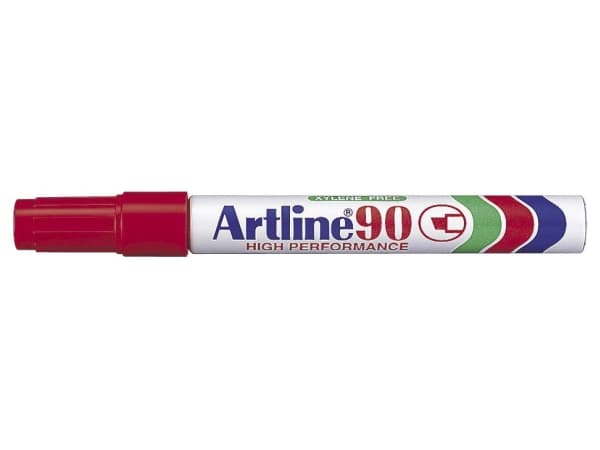 Marker Artline® 90 permanent rød 2-5mm - (12 stk.)