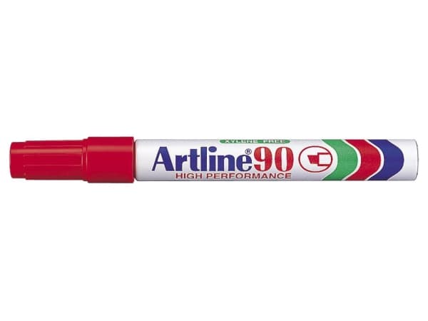 Marker Artline® 90 permanent rød 2-5mm - (12 stk.)