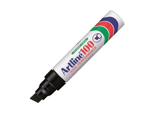 Marker Artline® 100 permanent sort 7,5-12mm - (6 stk.)