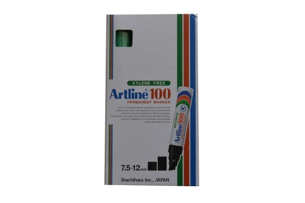 Marker Artline® 100 permanent grön 7,5-12mm - (6 st.)