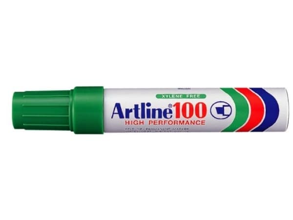 Marker Artline® 100 permanent grön 7,5-12mm - (6 st.)