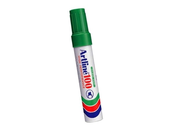 Marker Artline® 100 permanent grön 7,5-12mm - (6 st.)