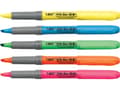 Miniatyrbilde 5 av 5: BIC brite liner Grip - Markeringspenn - fluorescerende grønn - vannbasert blekk - 1.6-3.4 mm - fin og bred (en pakke 12)