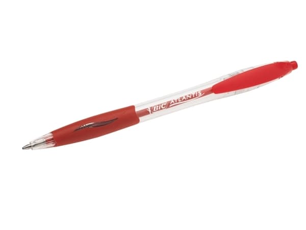 BIC ATLANTIS - Kulspetspenna - röd - 1 mm - medel - indragbar (paket om 12)