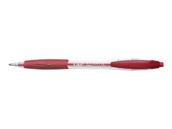 BIC ATLANTIS - Kulspetspenna - röd - 1 mm - medel - indragbar (paket om 12)