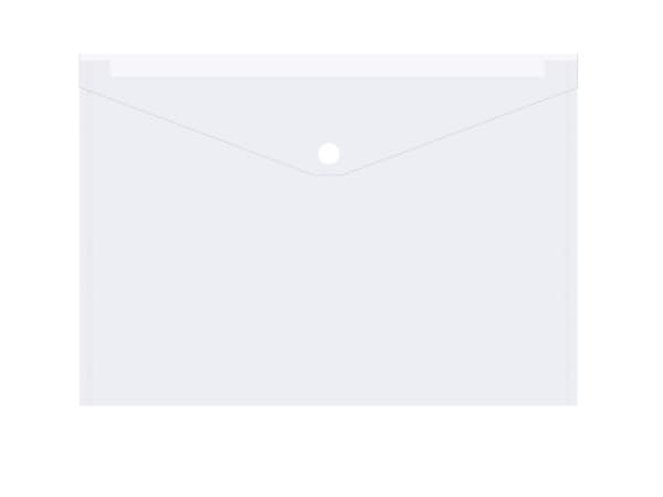 Plastmappe PP A4 transparent m/klap og trykknap - (10 stk.)