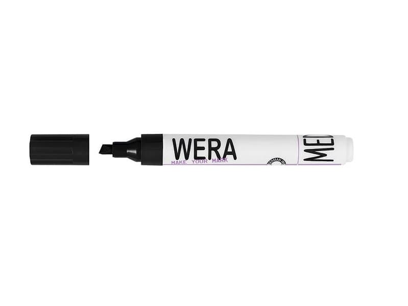 Marker WERA sort permanent kantet spids 1-4mm - (12 stk.)