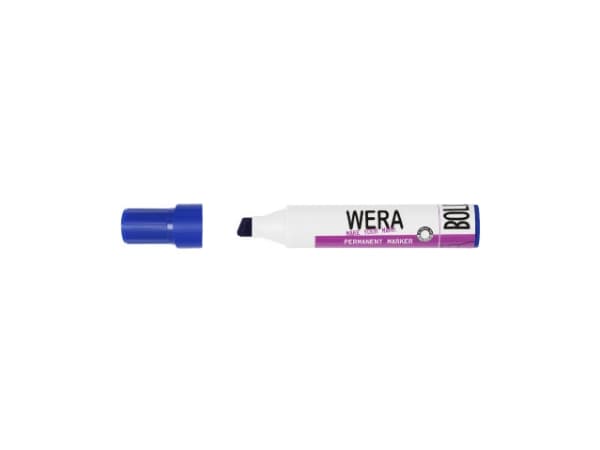 Marker WERA blå permanent kantet spids 2-10mm - (10 stk.)