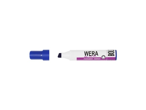 Marker WERA blå permanent kantet spids 2-10mm - (10 stk.)