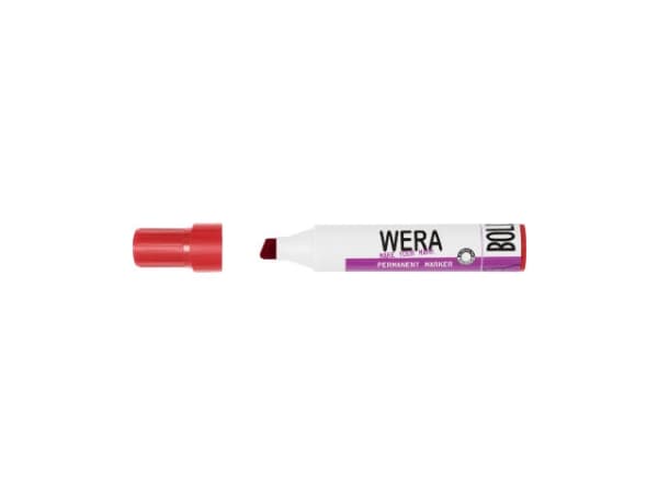 Marker WERA rød permanent kantet spids 2-10mm - (10 stk.)
