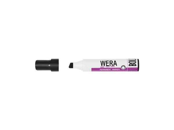 Marker WERA sort permanent kantet spids 2-10mm - (10 stk.)