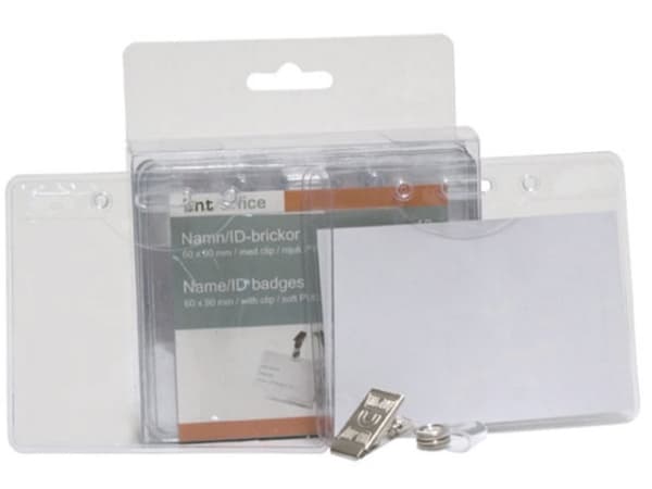 Navneskilte t/ID 60x90mm blød plast liggende format - (10 stk.)