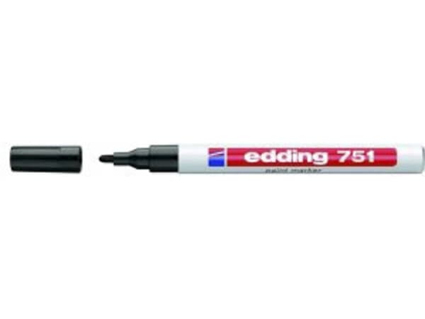 Edding 751, Sort, Sort, Hvit, 1 mm, 2 mm, 10 stykker