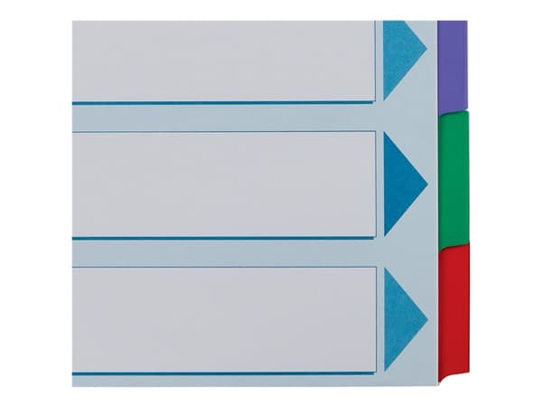 Esselte 100168, Tyhjä välilehtihakemisto, Pahvi, Monivärinen, A4, 160 g/m², 225 mm