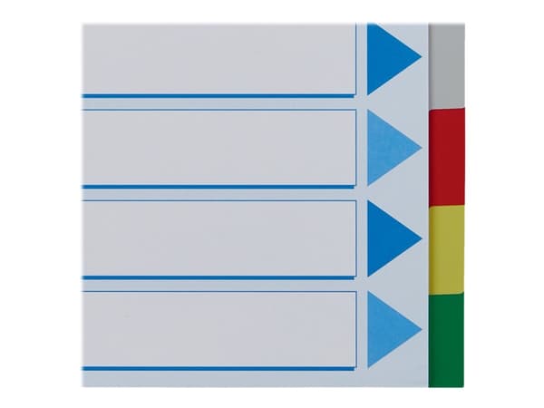 Esselte - Inndeler - 10 deler - for A4 (210 x 297 mm) - med fliker - multifarge - for P/N: 231040, 48083, 48086, 48087