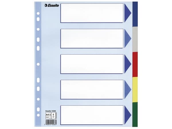 Esselte - Inndeler - 5 deler - for A4 Maxi - med fliker - for P/N: 48083, 48086, 48087