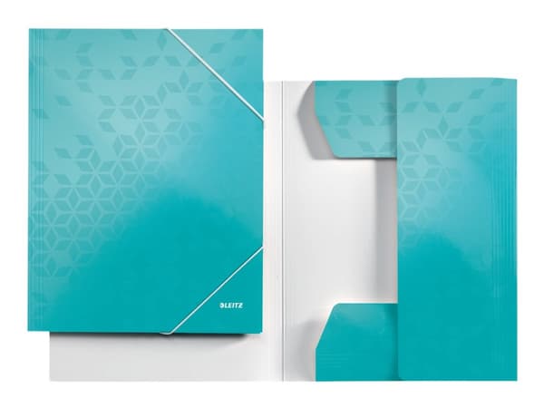 Leitz WOW - 3-fliksmappe - for A4 (210 x 297 mm) - kapasitet: 250 ark - isblå