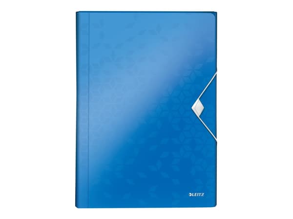 Leitz WOW - Dokumentmappe - kan utvides - 6 rom - 6 deler - for A4 (210 x 297 mm) - med fliker - metallic blå