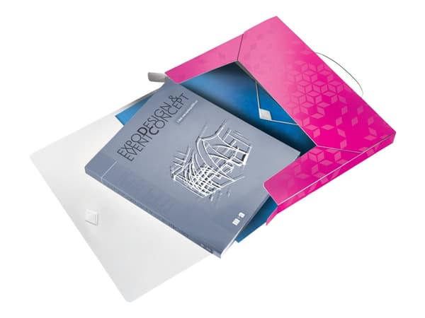 Leitz WOW - Boksfil - bokryggbredde: 30 mm - for A4 - kapasitet: 250 ark - metallisk rosa